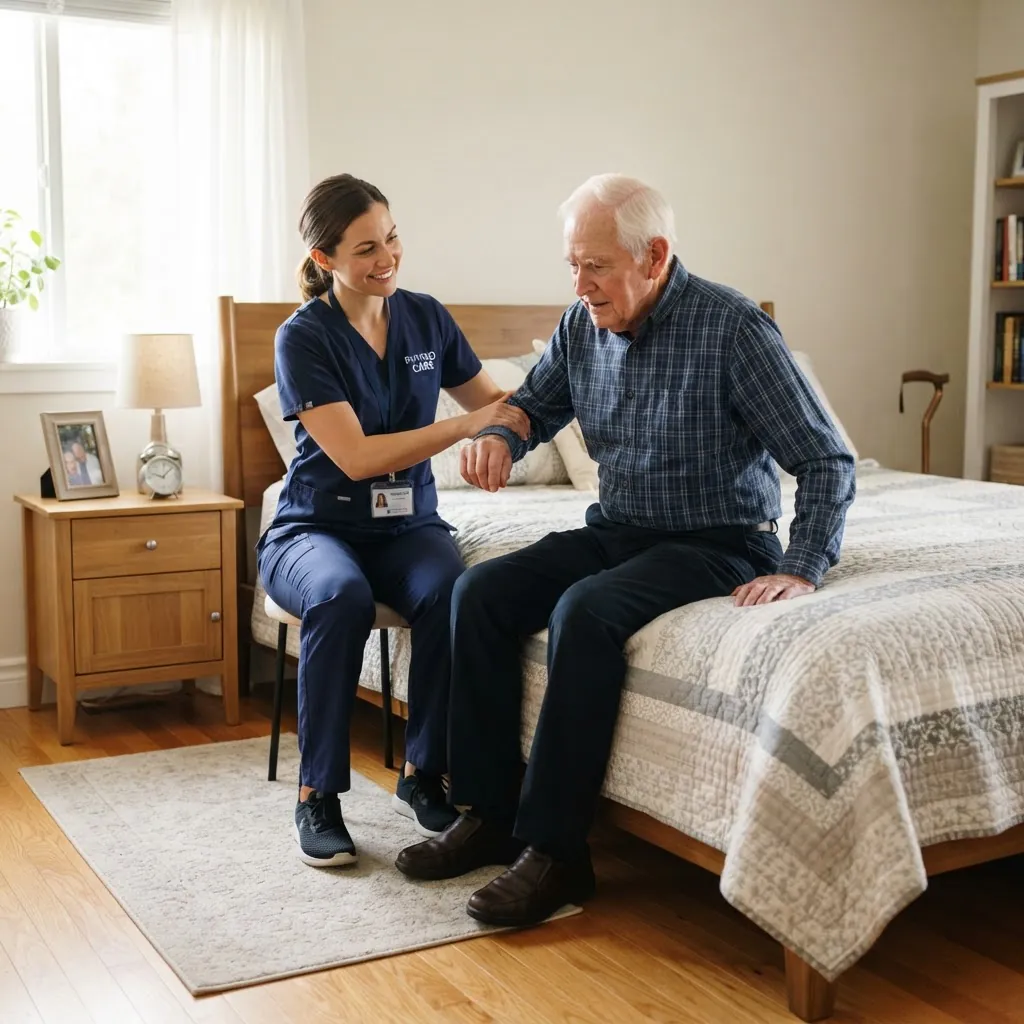 Home physiotherapy in the bedroom