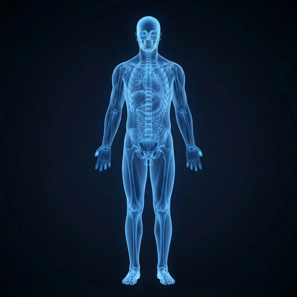 3D medical body model, front view
