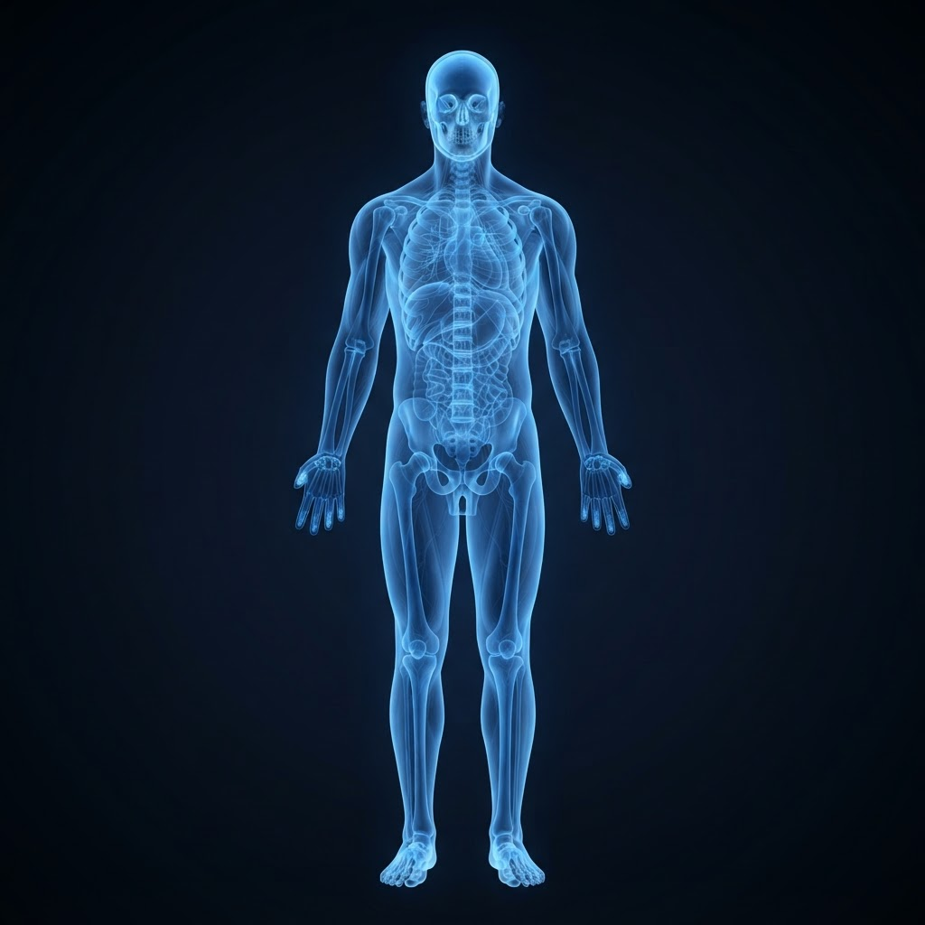 3D medical body model, front view
